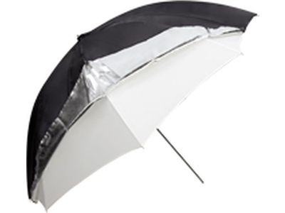 Dual Duty Umbrella Black/Silver/White 101cm