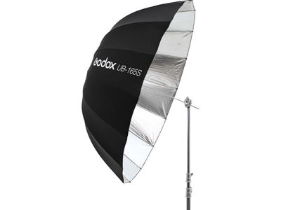 165cm Parabolic Umbrella Black&Silver