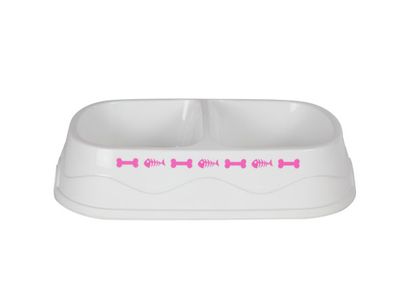 Pet Eetbak Dubbel  Rh 31x19x8cm Decor 3a Ss