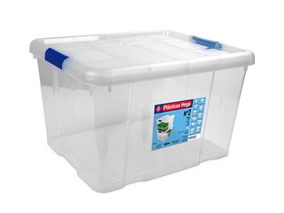 Opbergbox Met Clips 25l Transparant Nr2 42.2x35x25.6cm