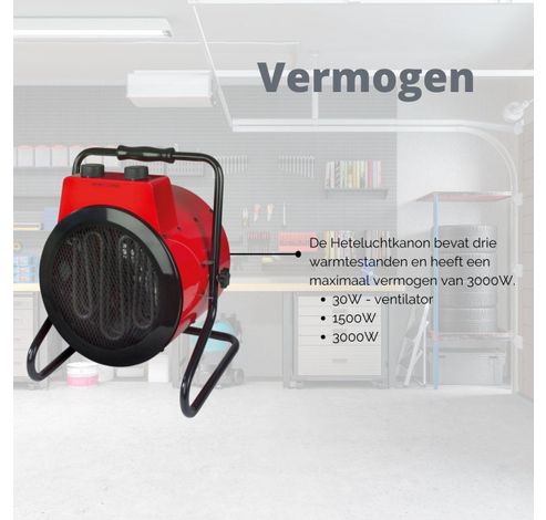 Ventilatorkachel 3000W  Perel