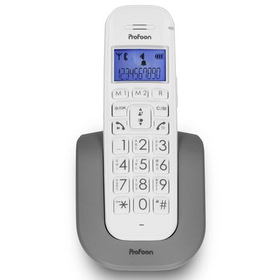 DECT telefoon met grote toetsen en 1 handset, wit 