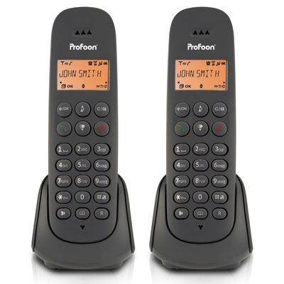 DECT telefoon met 2 handsets, grijs  Profoon