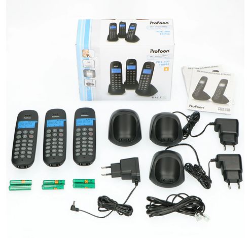 DECT telefoon met 3 handsets, zwart  Profoon