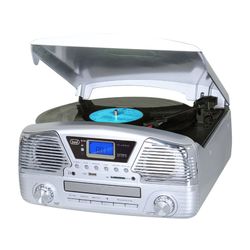 trevi TT-1068-S retro AIO turntable-system zilver 