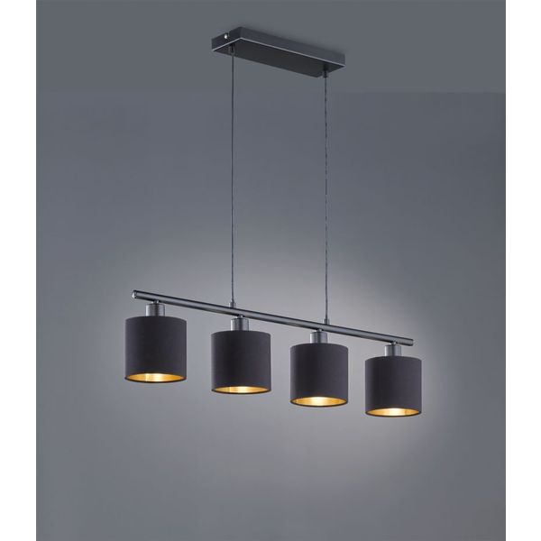 Trio RL TOMMY HANGLAMP 4xE14 ZWART/GOUD