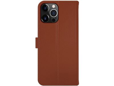 Book case leer gel skin iPhone 13 PRO max brown