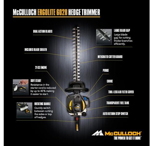 McCulloch Heggeschaar ergolite 6028  McCulloch