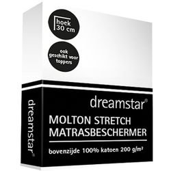 Dreamstar Hoeslaken Molton topper 80x200/8 