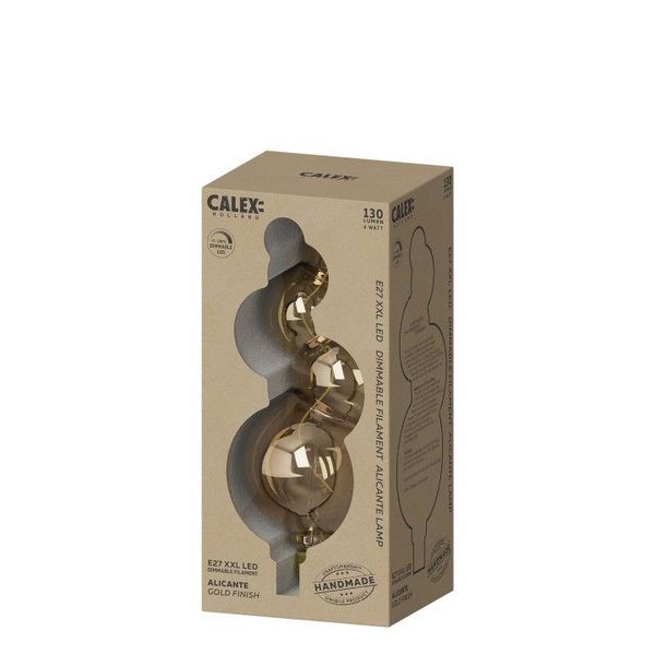 Calex ALICANTE LED LAMP 220-240V 4W 130LM E27 GOUD 1800K DIMBAAR (2101002300)