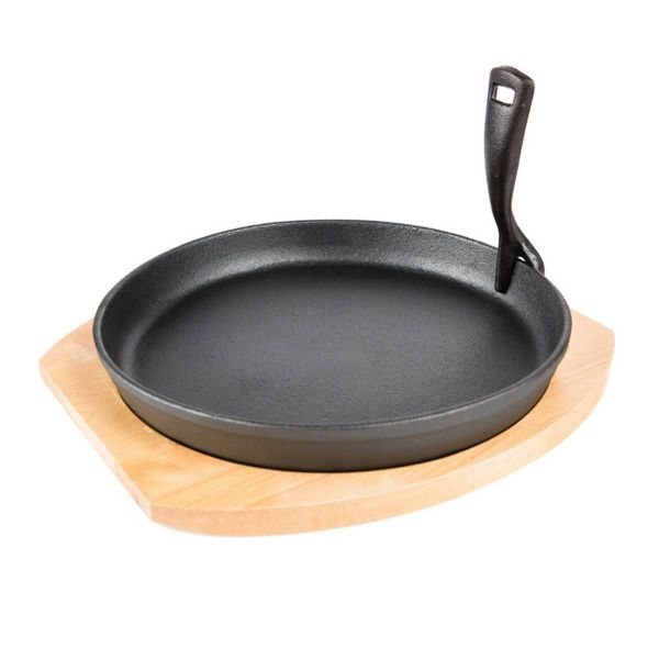 The Bastard Cast Iron Sizzling Plate & Holder 23cm