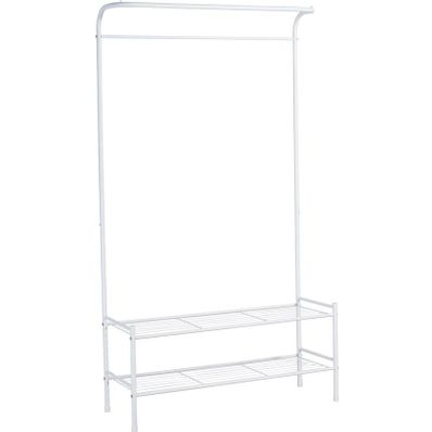 Kledingrek - 89 x 32 x 159cm - Wit 