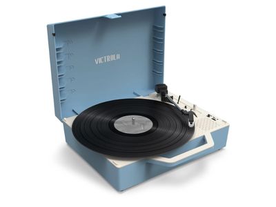 VSC-725SB-LBL-INT Re-Spin Sustainable BT Suitcase Record Player blauw