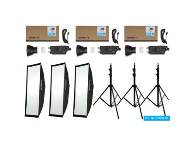 FS300B LED Tripple Kit (w/ Case Light Stand Fresn...