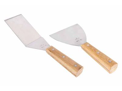 White Fire Spatelset 2pcs Met Eiken Handvat