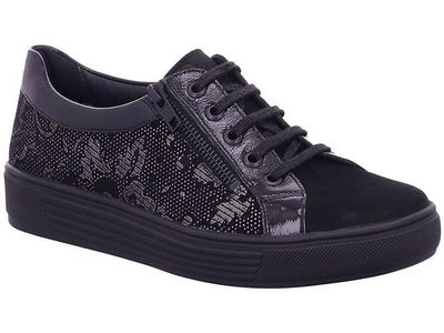 Kaja Nubuk Perllack Sangria zwart