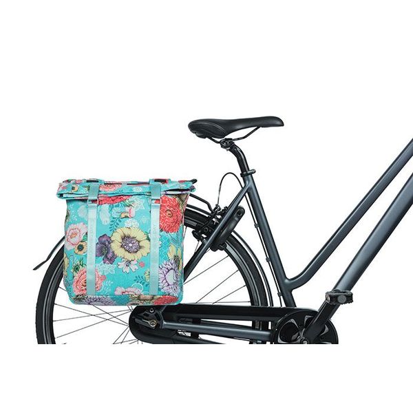 Basil Bloom Field - dubbele fietstas - 28-35 liter - blauw