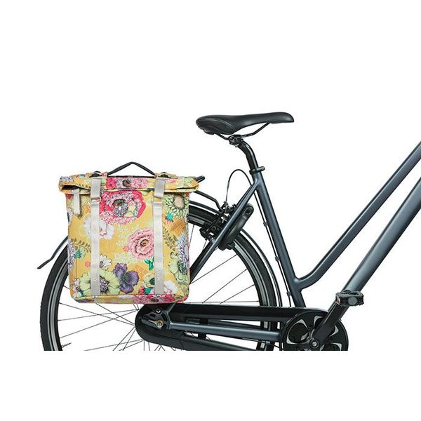 Basil Bloom Field - dubbele fietstas MIK - 28-35 liter - geel