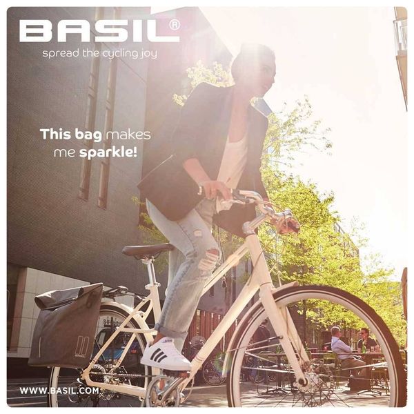 Basil City - fietsshopper - 14-16 liter - grijs