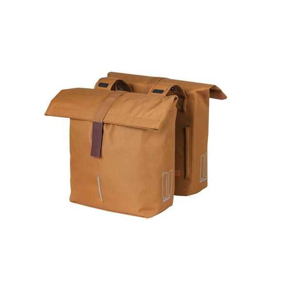 Basil City - dubbele fietstas - 28-32 liter - camel bruin