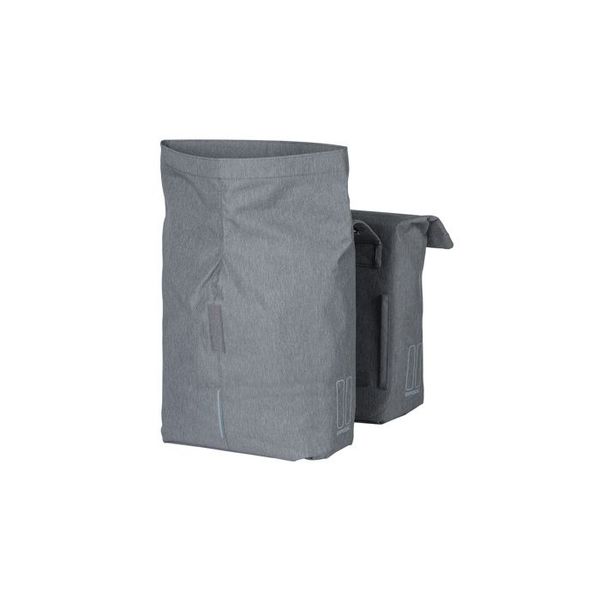 Basil City - dubbele fietstas - 28-32 liter - grey melee