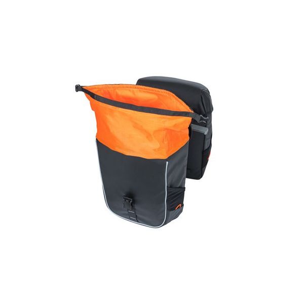 Basil Miles Tarpaulin - dubbele fietstas MIK - 34 liter - zwart/oranje