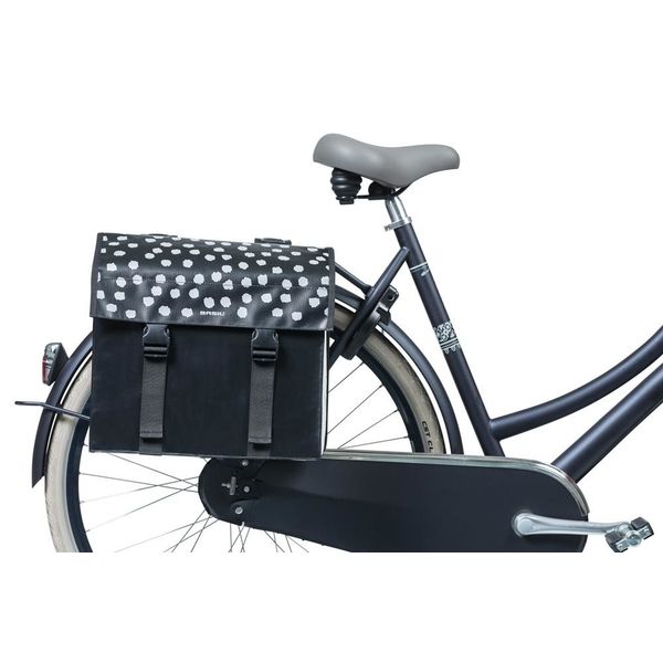 Basil Urban Load - dubbele fietstas - 48-53 liter - zwart met reflecterende stippen