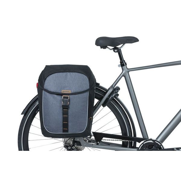 Basil Miles - dubbele fietstas MIK - 34 liter - grijs/zwart