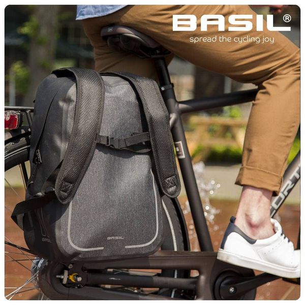 Basil Urban Dry - fietsrugzak - 18 liter - grijs