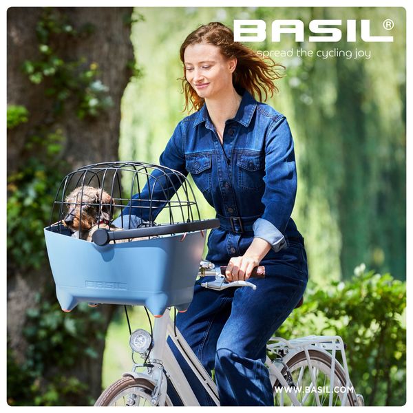 Basil Buddy KF - hondenfietsmand - voorop - faded denim