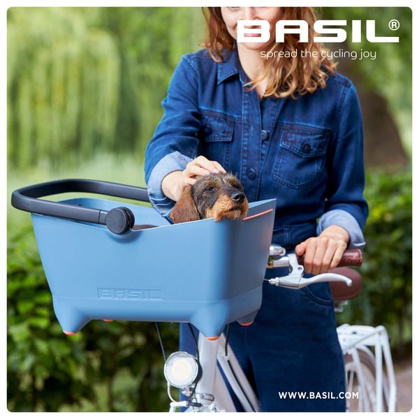 Basil Buddy KF - hondenfietsmand - voorop - faded denim