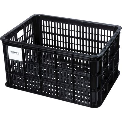 Fietskrat L black 40L recycled  Basil