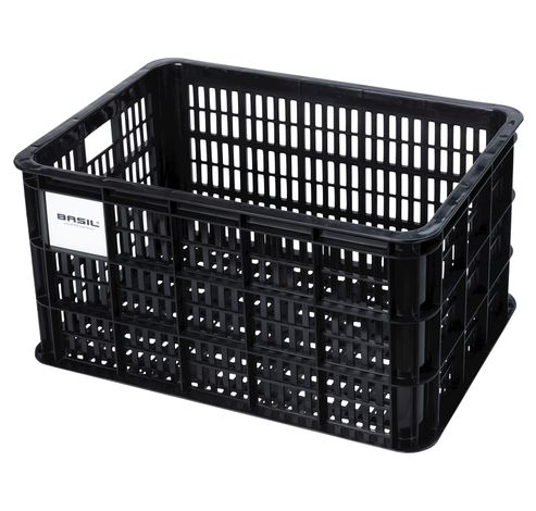 Fietskrat L black 40L recycled  Basil