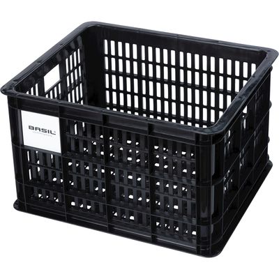 Fietskrat M black 29.5L recycled  Basil