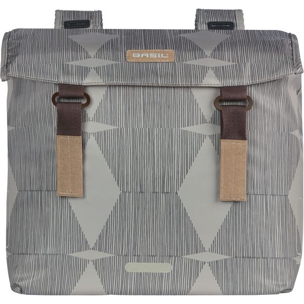 Basil Fietstas dubbel Elegance chateau taupe 40-49L