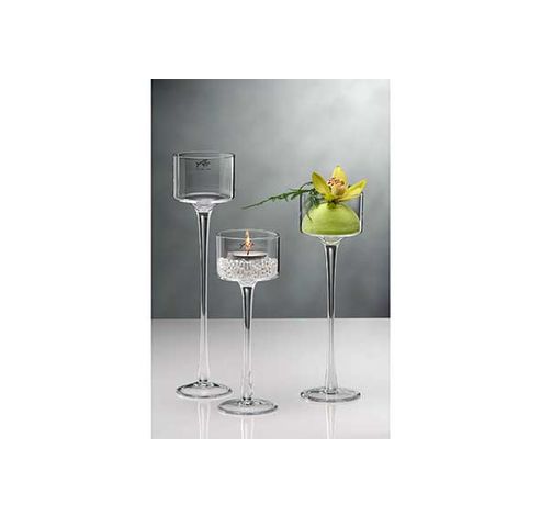 Glas Op Voet Candle Light Transparant 9x9xh25cm Rond Glas  Sandra Rich