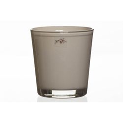 Bloempot Grijs D12,5xh13,5cm Glas  