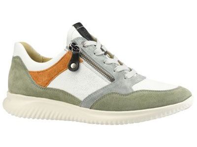 Breeze shoe lage damesschoen velour-nappa khaki-eisgrau 162.1140/31 70.17