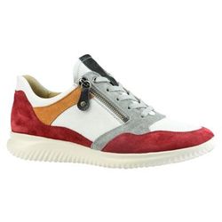 Hartjes Breeze shoe lage damesschoen velour-nappa Kardinalrot-eisgrau 162.1140/31 81.17 