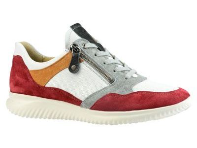 Breeze shoe lage damesschoen velour-nappa Kardinalrot-eisgrau 162.1140/31 81.17