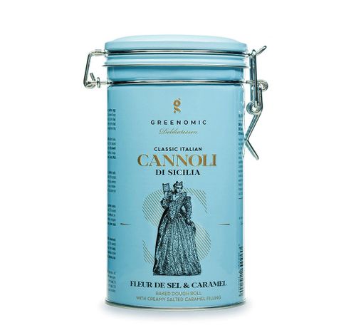 CANNOLI DI SICILIA FLEUR DE SEL & CARAMEL TIN 200g  Greenomic