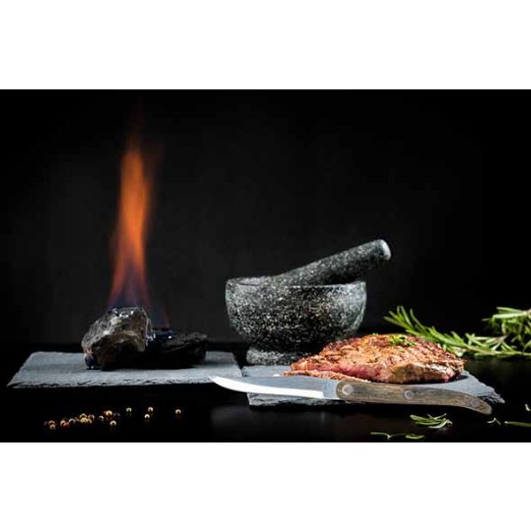 Innovation Line Steakmes Set6 Grijze Pakka - Glad Lemmet 