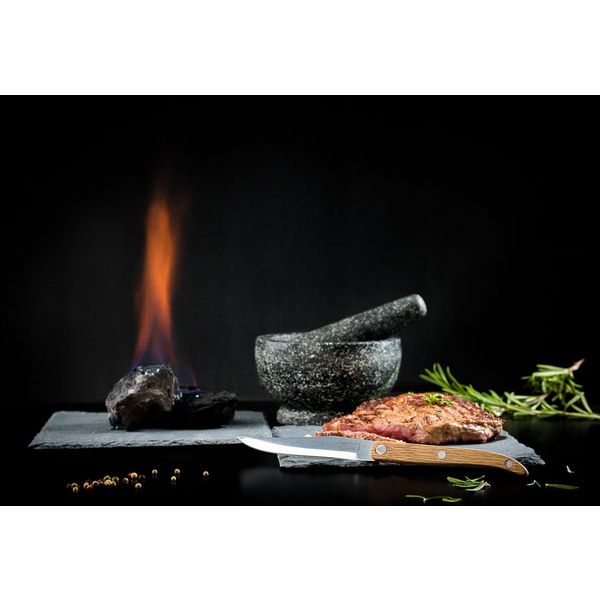 Innovation Line Steakmes Set6 Grijze Pakka - Glad Lemmet 