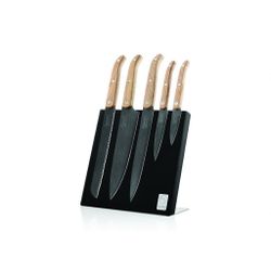 Style de Vie Innovation Line Messenset 5pcs Oak Stonewash Met Magnetisch Messenblok