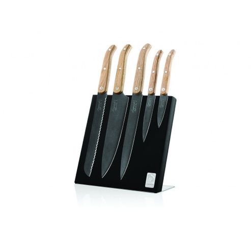 Innovation Line Set De Couteaux 5pcs Oak  Stonewash - Bloc De Couteaux Magnétiqu  Style de Vie