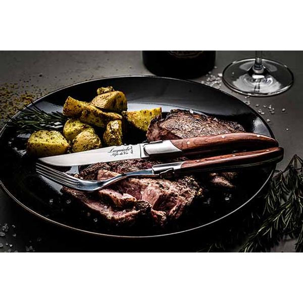 Luxury Line Steakmes Set6 Rose Pakka Hout 