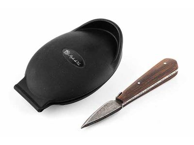 Luxury Line Oestermes Wengé Hout Met Silicone Handbeschermer