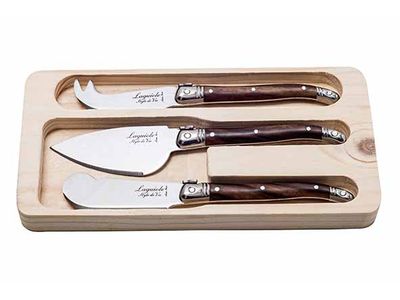 Premium Line Kaasmessenset 3pcs Dark Wood