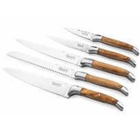 Luxury Line Set De Couteaux 5pcs Olivier  Incl. Bloc De Couteau Magnétique 