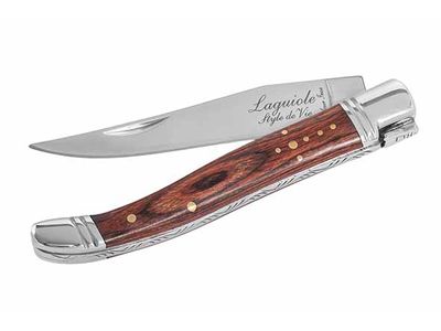 Luxury Line Zakmes Rozenhout Incl. Aanzetstaal En Leren Hoes